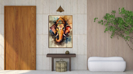 ELEGANT COLORFUL GANESHA ABSTRACT ART-113308-A