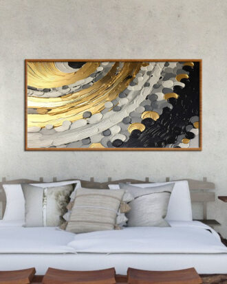 WOOD FINISH FRAME ABSTRACT ART-113318-B