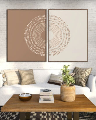 STUNNING WOOD FINISH FRAME WITH ABSTRACT ART-112271-B