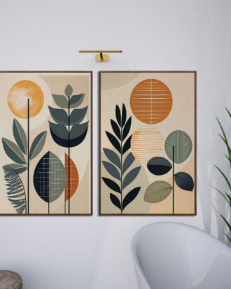 MODERN ABSTRACT ART ON CANVAS WITH WOOD FRAME-111148-B