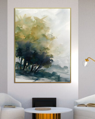MODERN ABSTRACT ART WITH SLEEK GOLD FRAME-111170-B
