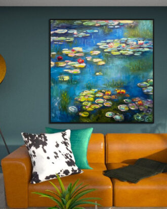 CREATIVE ABSTRACT ART ON CANVAS BLACK FRAME-111172-A