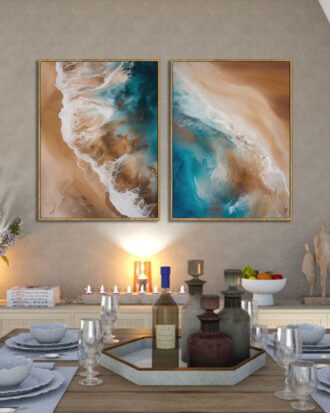 EARTHEN ABSTRACT ART ON CANVAS WITH WOOD FRAME-111184-B