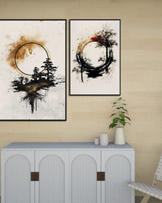 MODERN ABSTRACT ART ON CANVAS WITH FRAME-113325-A