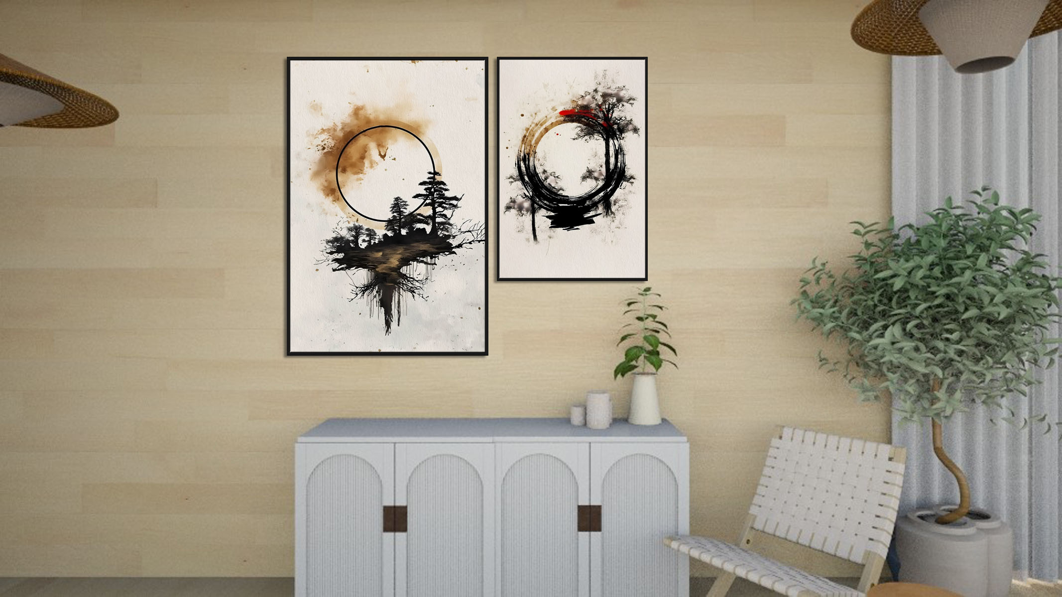 MODERN ABSTRACT ART ON CANVAS WITH FRAME-113325-A