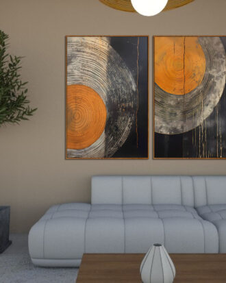 ELEGANT ABSTRACT ART ON CANVAS WITH WOOD FRAME-113362-A