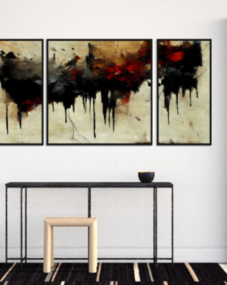 SLEEK ABSTRACT ART FRAME SET-113365-A