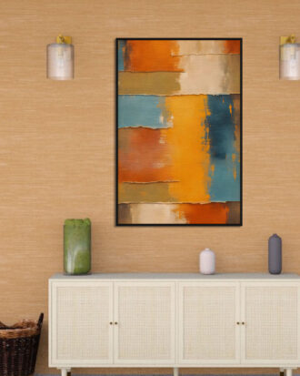 COLORFUL ABSTRACT ART WITH BLACK FRAME-113369-A
