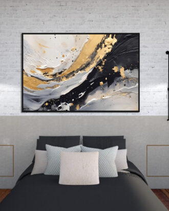STYLISH ABSTRACT ART ON CANVAS PRINT WITH BLACK FRAME-113384-A