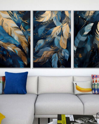 BEAUTIFUL WHITE FRAME WITH ABSTRACT ART ON CANVAS-5454-A