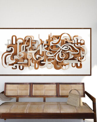 UNIQUE ABSTRACT ART CANVAS PRINT WOOD FRAME-111147-B