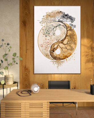 GRACEFUL ABSTRACT ART PRINT ON CANVAS-113388-A
