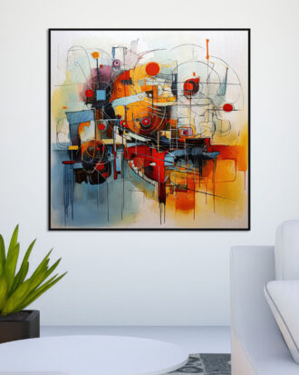 CREATIVE ABSTRACT ART SLEEK BLACK FRAME-113395-A