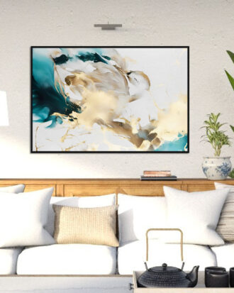 GRACEFUL ABSTRACT ART CANVAS PRINT BLACK FRAME-6060-A