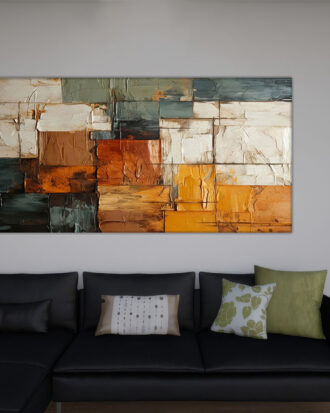 MULTI COLOR ABSTRACT ART PRINT ON CANVAS-114416-A