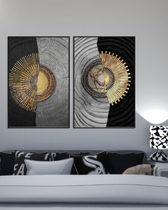 UNIQUE ABSTRACT ART WITH BLACK FRAME-114417-A