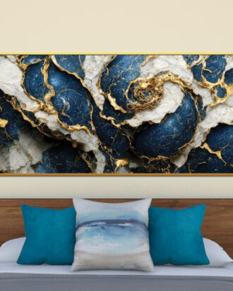 MODERN ABSTRACT ART SIMPLE GOLD FRAME ON CANVAS-113385-B