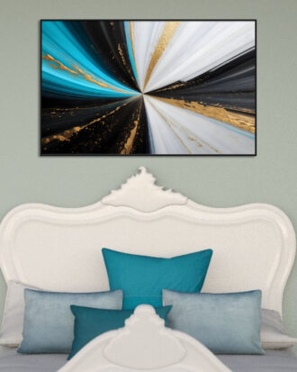 TRENDY ABSTRACT ART ON CANVAS BLACK FRAME-113330-A
