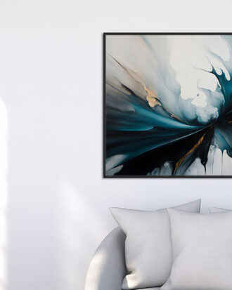 MODERN ABSTRACT ART ON CANVAS SLEEK BLACK FRAME-114434-A