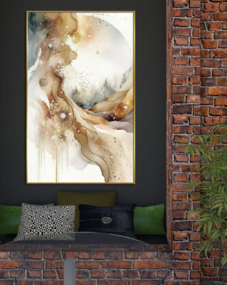 IMPRESSIVE ABSTRACT ART GOLD FRAME WITH CANVAS ART-114454-A