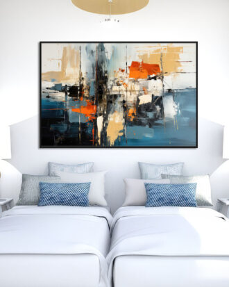 ELEGANT ABSTRACT ART ON CANVAS BLACK FRAME-114455-A