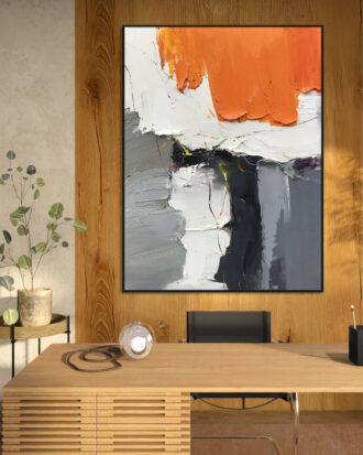 CONTEMPORARY ABSTRACT ART ON CANVAS BLACK FRAME-113388-B