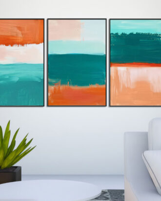 MODERN ABSTRACT ART ON CANVAS BLACK FRAME-113395-C