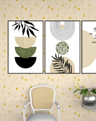 ELEGANT ABSTRACT ART CANVAS PRINT BLACK FRAME-114449-A
