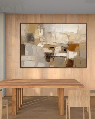 SUBTLE ABSTRACT ART ON CANVAS WOOD FRAME-114451-A