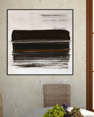 SOPHISTICATED ABSTRACT ART ON CANVAS BLACK FRAME-114463-A