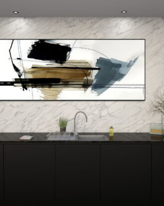 UNIQUE ABSTRACT ART ON CANVAS BLACK FRAME-111118-A