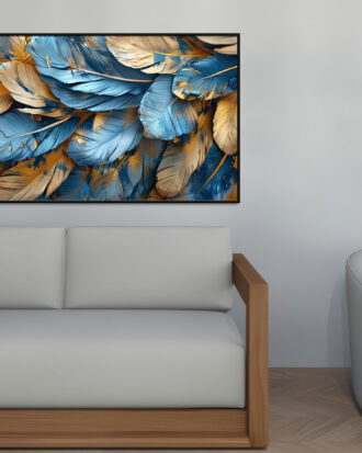 VERSATILE ABSTRACT ART ON CANVAS SLEEK BLACK FRAME-113351-A
