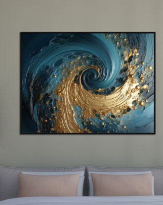HIGH QUALITY ABSTRACT ART ON CANVAS SLEEK BLACK FRAME-113374-C