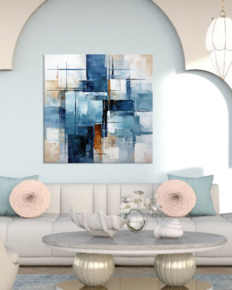 ELEGANT ABSTRACT ART ON CANVAS STRETCHED ON WOOD FRAME-114431-A