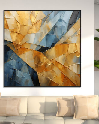 ELEGANT ABSTRACT ART ON CANVAS BLACK FRAME-114468-A