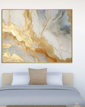 MINIMALISTIC ABSTRACT ART SLEEK GOLD FRAME-113305-B