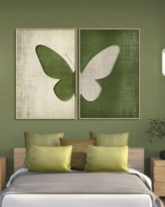 TRENDY ABSTRACT ART CANVAS PRINT WOOD FRAME-114465-B