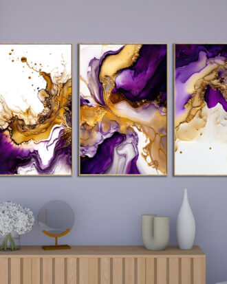 ELEGANCE ABSTRACT ART ON CANVAS SLEEK WOOD FRAME-114472-B