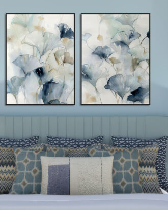 REFINED ABSTRACT ART CANVAS PRINT SLEEK BLACK FRAME-114474-A