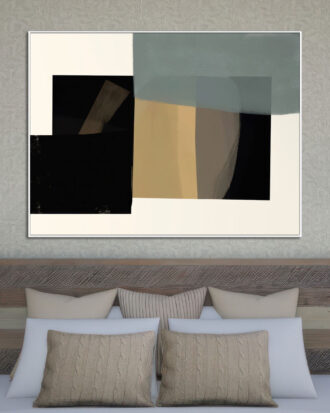 REFINED ABSTRACT ART ON CANVAS WHITE FRAME-114481-A