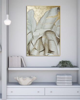 CONTEMPORARY ABSTRACT ART CANVAS PRINT SLEEK GOLD FRAME-114483-A