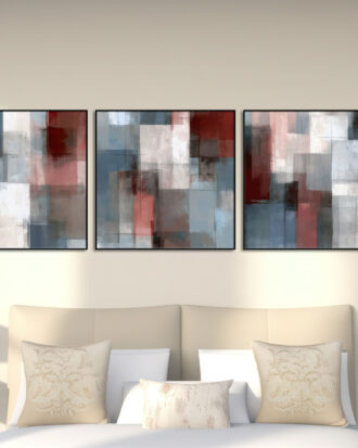 UNIQUE ABSTRACT ART ON CANVAS SLEEK BLACK FRAME-114484-A