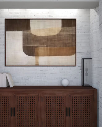 MODERN ABSTRACT ART CANVAS PRINT SLEEK WOOD FRAME-114489-A