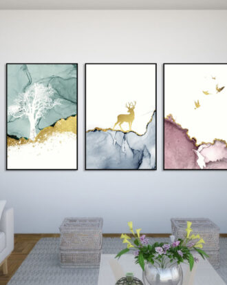 TRENDY ABSTRACT ART CANVAS PRINT SLEEK BLACK FRAME-113391-A
