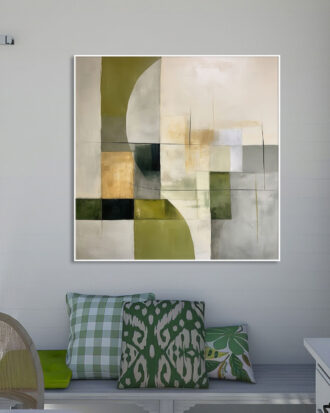 MINIMAL ABSTRACT ART CANVAS PRINT SLEEK WHITE FRAME-114462-B