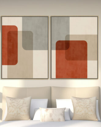 ELEGANT ABSTRACT ART CANVAS WOOD FLOATING FRAME-114484-B
