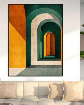 VIBRANT ABSTRACT ART CANVAS PRINT SLEEK BLACK FRAME-114468-B