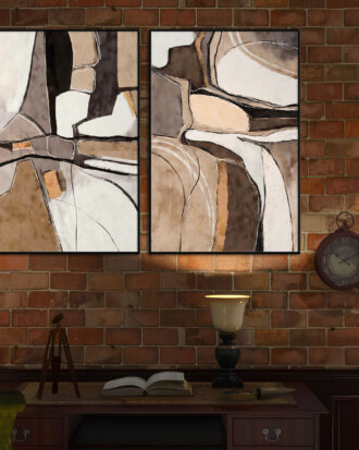 ELEGANT ABSTRACT ART ON CANVAS SLEEK BLACK FRAME-114499-A