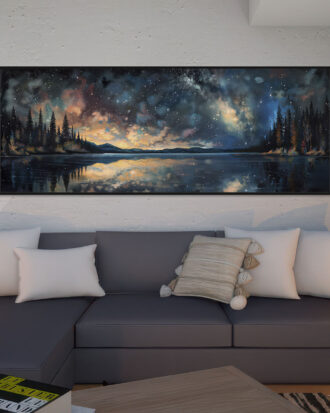 TRENDY ABSTRACT ART CANVAS PRINT BLACK FRAME-115510-A