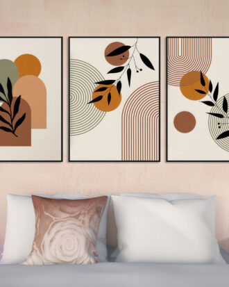 MODERN ABSTRACT ART CANVAS PRINT SLEEK BLACK FRAME-115511-A